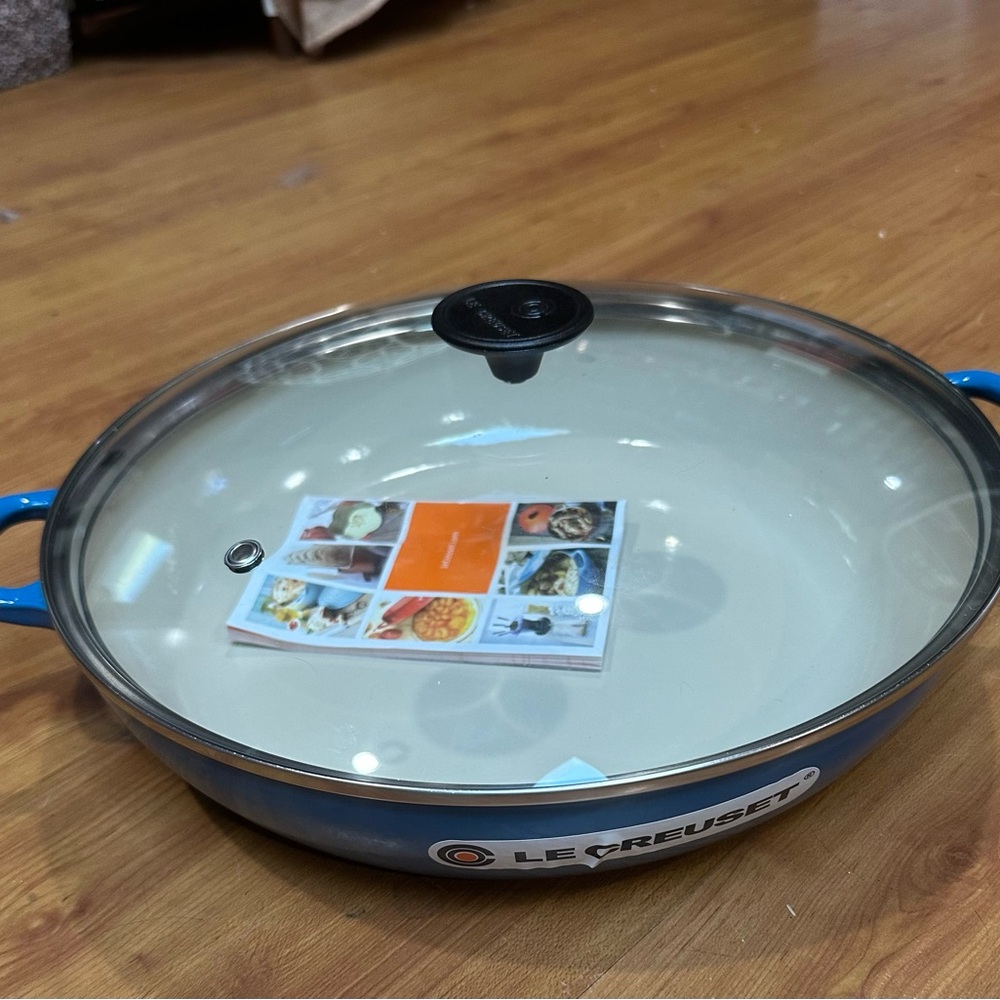 Le Creuset Blue brasier 32cm with Lid